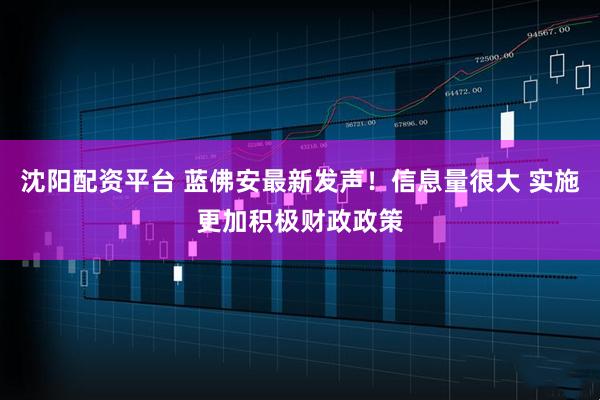沈阳配资平台 蓝佛安最新发声！信息量很大 实施更加积极财政政策